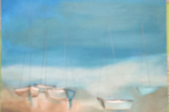 Barcas en la niebla Óleo/Lienzo (92x65cm)