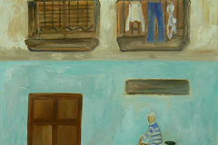 La-Habana, ropa tendida, Óleo(73x60cm) - Vendido