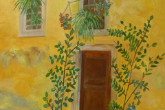 Fachada del Trastevere con plantas, Óleo/Lienzo (92x73cm) - Vendido